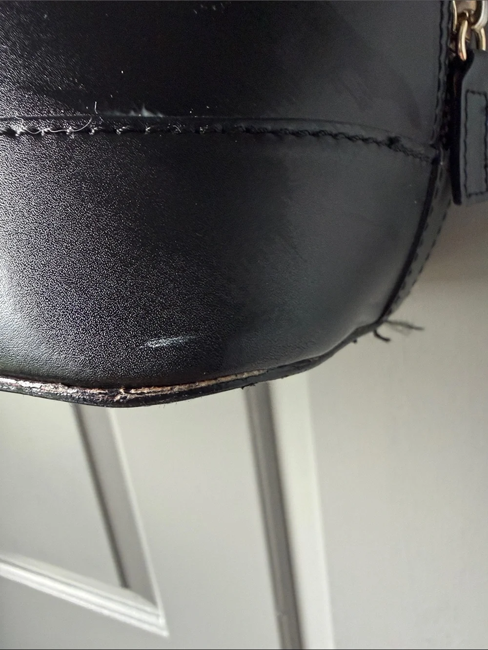 Alberta Di Canio Black Leather Dome Satchel